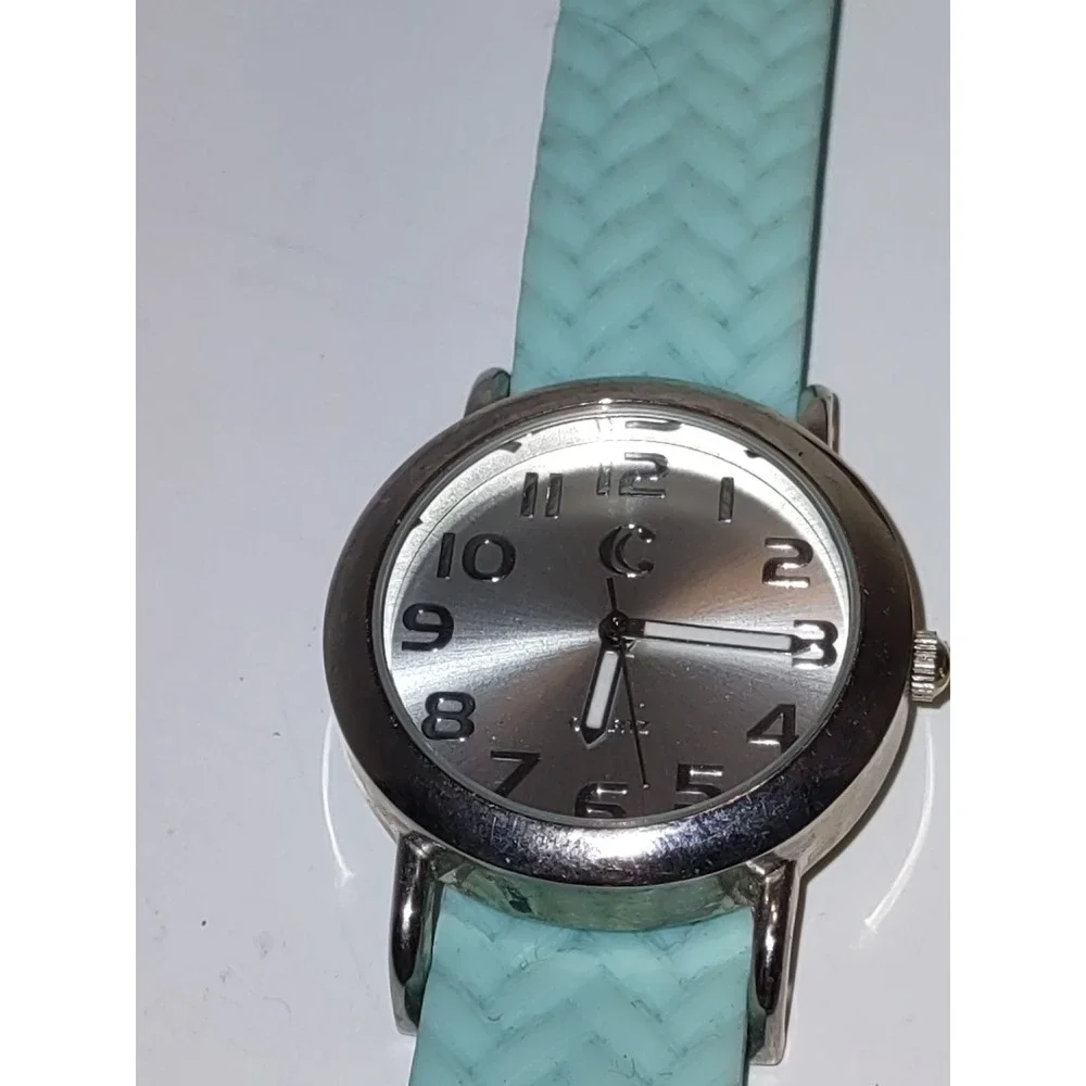 Charming Charlie Watch 2pc Chevron Mint Green Brown Dial Quartz Japan Singapore